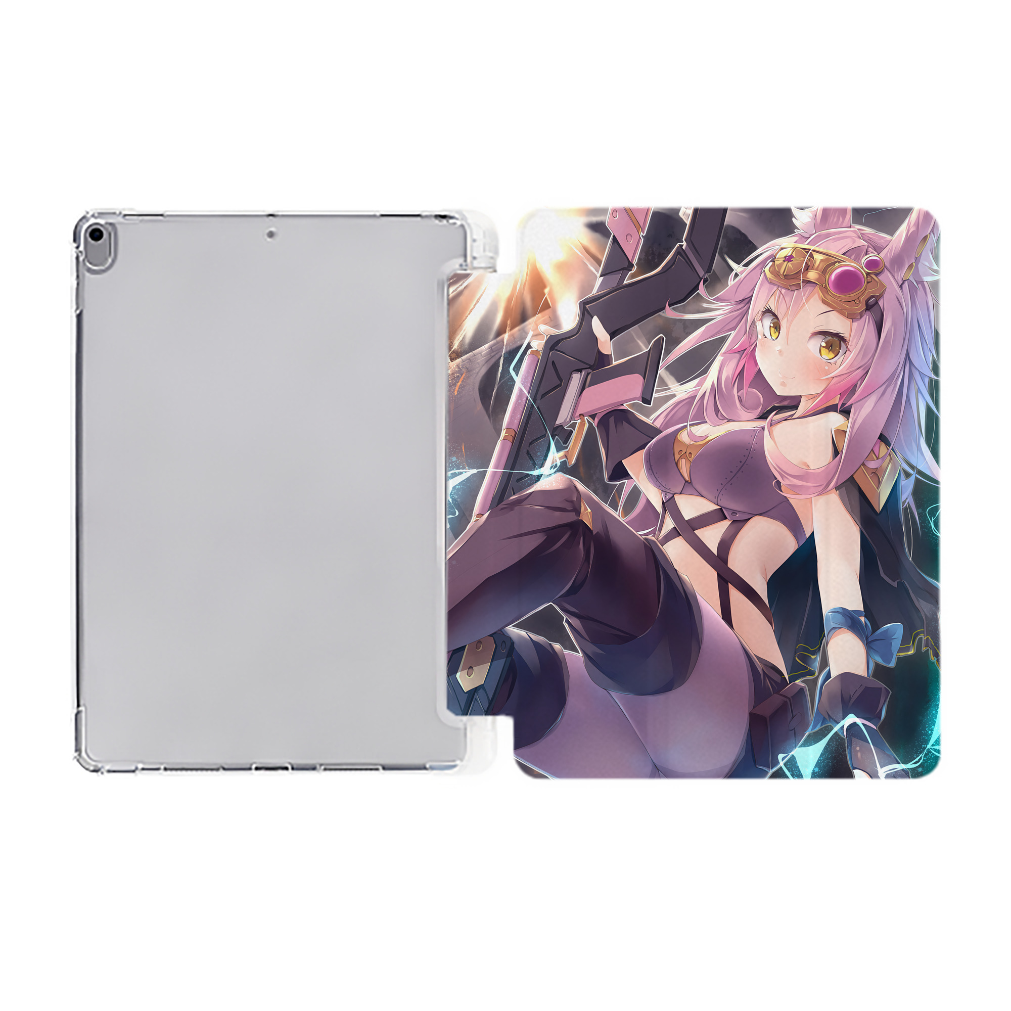 （画像用） 遊☆戯☆王 Yu-Gi-Oh! IPad ケース ペン収納付き 三つ折りスタンド PUレザー×シリコン 対応機種9.5/10.5/10.9インチ